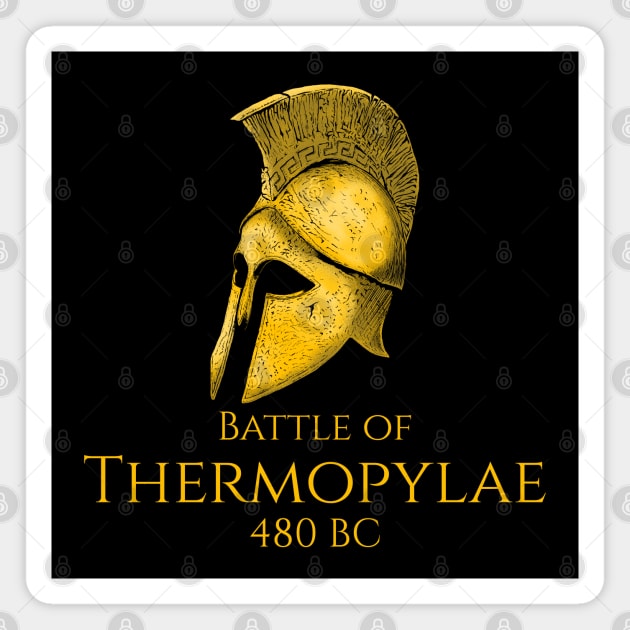 Ancient Greek History Spartan Helmet Battle Of Thermopylae Magnet by Styr Designs